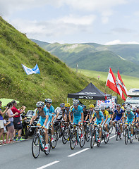 Image showing Team Astana on Col de Peyresourde - Tour de France 2014