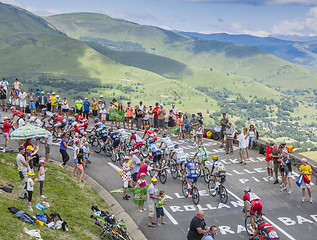 Image showing The Peloton in Mountains - Tour de France 2014