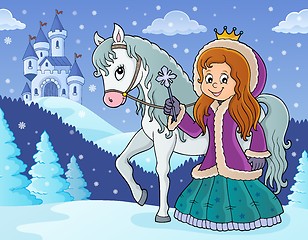 Image showing Winter princess with horse image 2