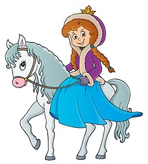 Image showing Winter princess riding horse 1