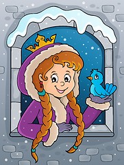 Image showing Princess in winter window theme image 2