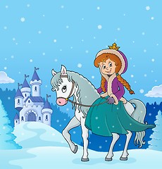 Image showing Winter princess riding horse 3