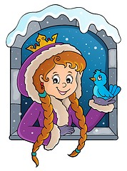 Image showing Princess in winter window theme image 1
