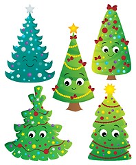 Image showing Stylized Christmas trees collection 2