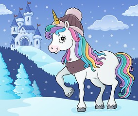 Image showing Winter unicorn theme image 2