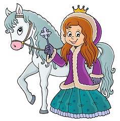 Image showing Winter princess with horse image 1