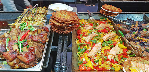 Image showing Traditional Hungarian food festival on street market 