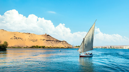 Image showing Blue cloudy sky over Nile