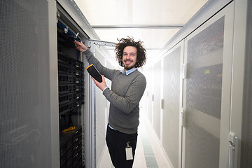 Image showing technician using digital cable analyzer