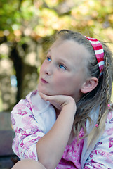 Image showing wistful young girl