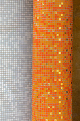 Image showing Orange Tiles Pillar