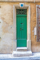 Image showing Narrow Green Door