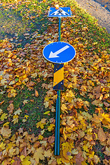 Image showing Traffic Sign Pole Down