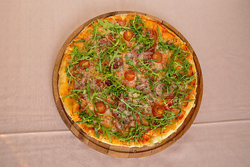 Image showing Arugula Pizza Whole