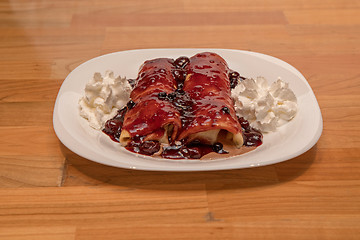 Image showing Cherry Cream Pancakes