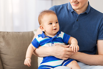 Image showing happy baby son with father at home