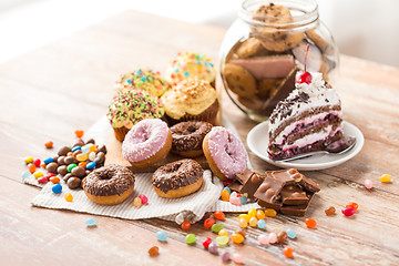 Image showing close up of different sweets on table