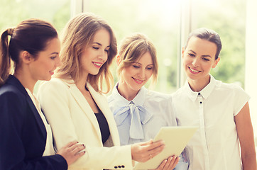 Image showing business people with tablet pc computer at office