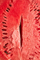 Image showing Macro view of ripe juicy red water melon.