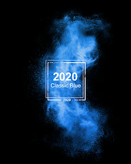 Image showing Classic blue smoke of trend colour of the year 2020.