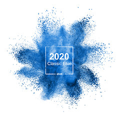 Image showing Blue powder explosion in color of 2020.