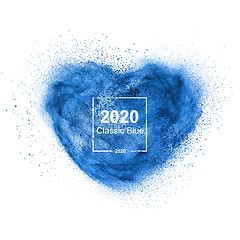 Image showing Classic blue powder in the shape of heart.