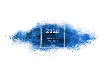 Image showing Classical blue powder explosion color of the year 2020.