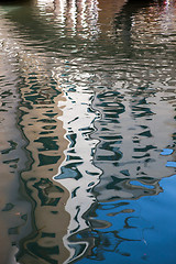 Image showing Abstract reflection of old buildings in the water.