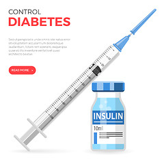 Image showing Diabetes Insulin Syringe and Vial