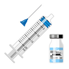 Image showing Plastic Medical Syringe and Vial Icon
