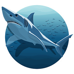 Image showing Vector Illustration Of White Shark