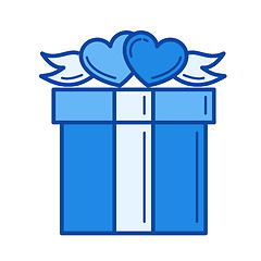 Image showing Gift box line icon.