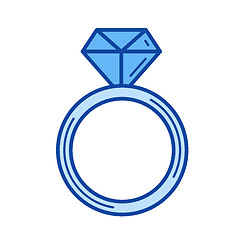 Image showing Diamond ring line icon.