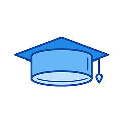 Image showing Graduation cap line icon.