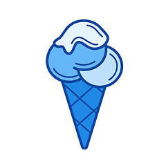 Image showing Ice cream cone line icon.