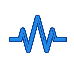 Image showing Sound wave line icon.