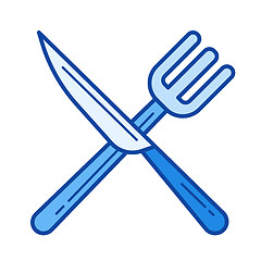 Image showing Cutlery line icon.