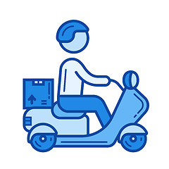 Image showing Delivery boy line icon.