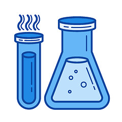 Image showing Chemistry tubes line icon.