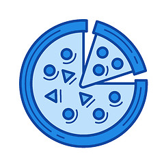 Image showing Italian pizza line icon.