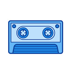 Image showing Retro cassette line icon.