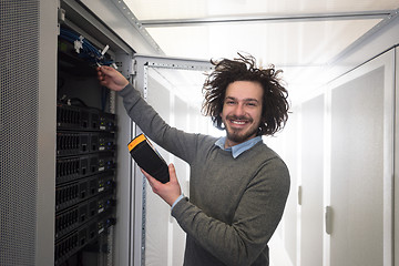 Image showing technician using digital cable analyzer