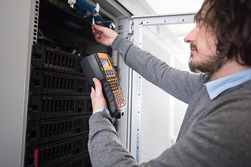 Image showing technician using digital cable analyzer