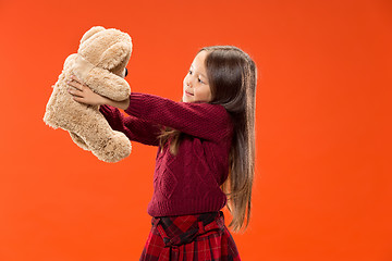 Image showing The happy teen girl standing and smiling