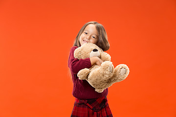 Image showing The happy teen girl standing and smiling