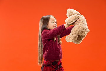 Image showing The happy teen girl standing and smiling