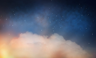 Image showing starry night sky with clouds