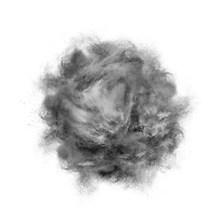 Image showing Dark grey powder splash of abstract shape.