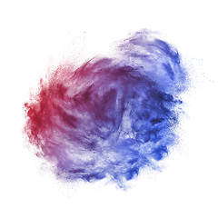 Image showing Abstract colorful dust cloud on a white background.