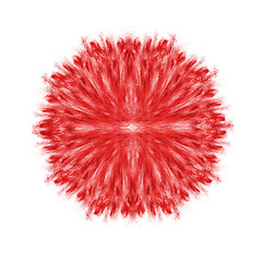 Image showing Red powder splash, symmetrical round pattern.